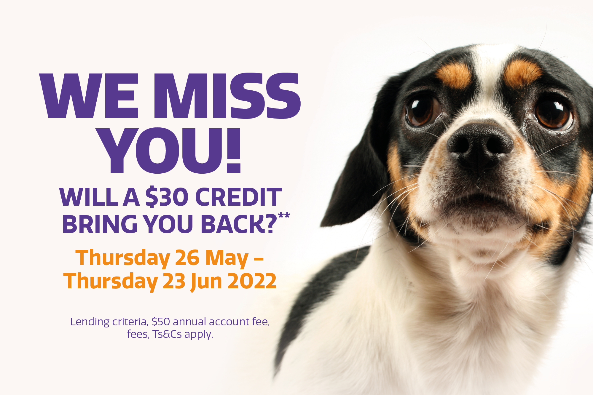 Farmers Mastercard wants to give you $30 back. We miss you