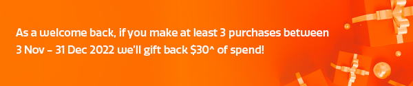 Gift back 30$^ of spend! Gift back 30$^ of spend!