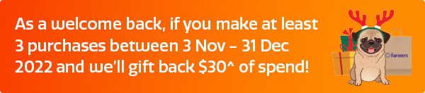 Gift back 30$^ of spend! Gift back 30$^ of spend!