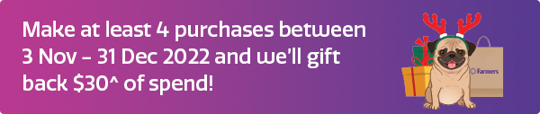 Gift back 30$^ of spend! Gift back 30$^ of spend!