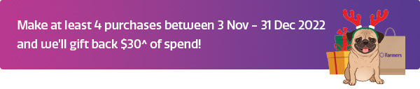 Gift back 30$^ of spend! Gift back 30$^ of spend!