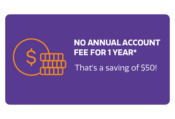 No annual account fee for one year No annual account fee for one year