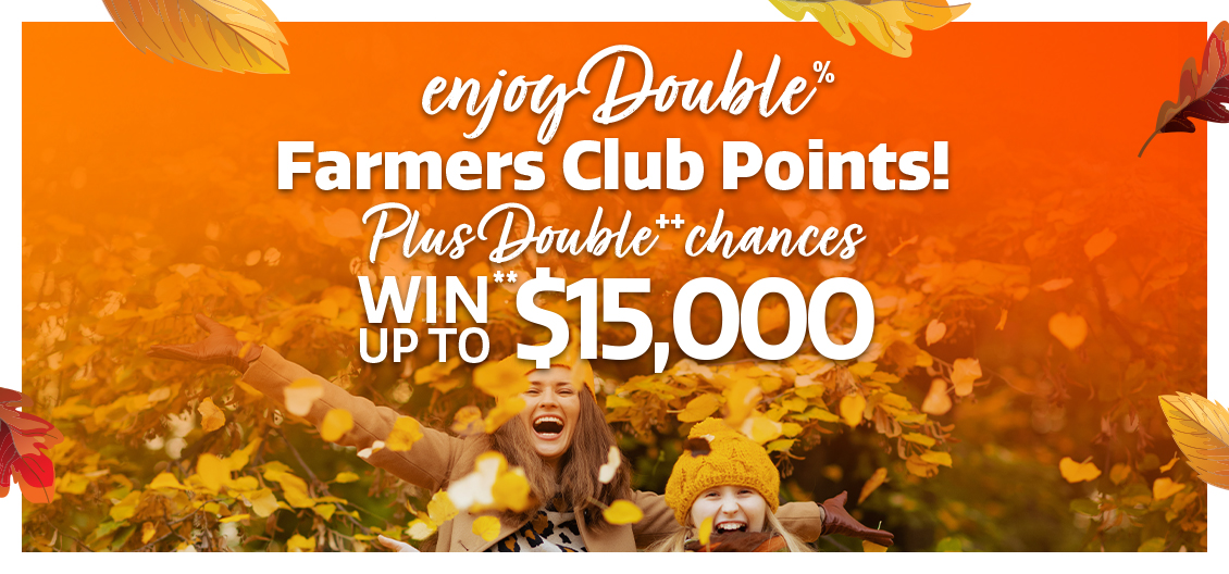 Double chances to WIN** $15K Balance back Every purchase this weekend gives you double the chances