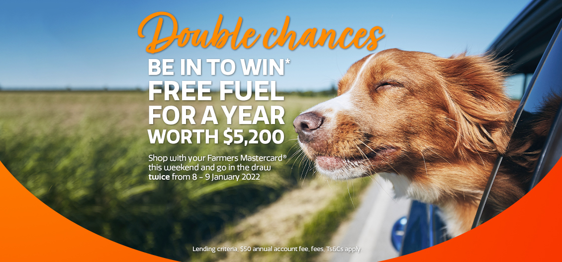 Double chances to win* free fuel for a year!