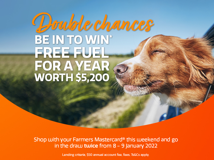 double chances to win* free fuel for a year!