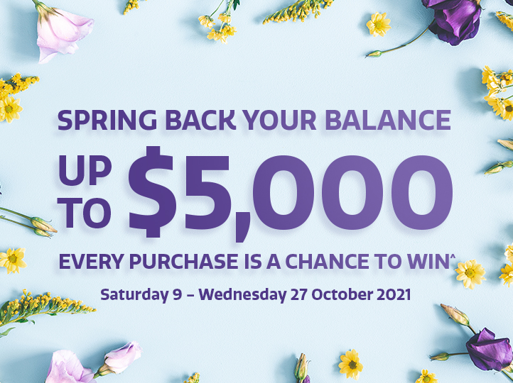 Spring back your balance up to $5,000! Spring back your balance up to $5,000!