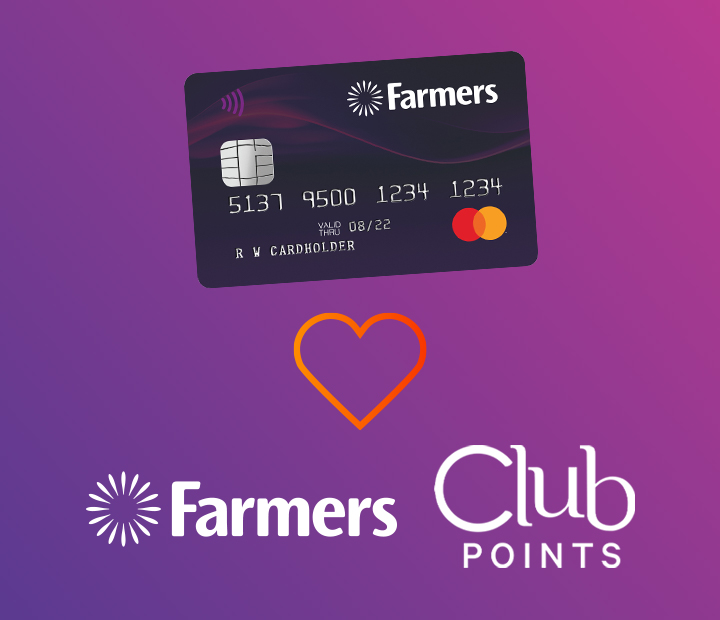 Collect Farmers Club Points & Double-dip when you shop at Farmers* Farmers Mastercard