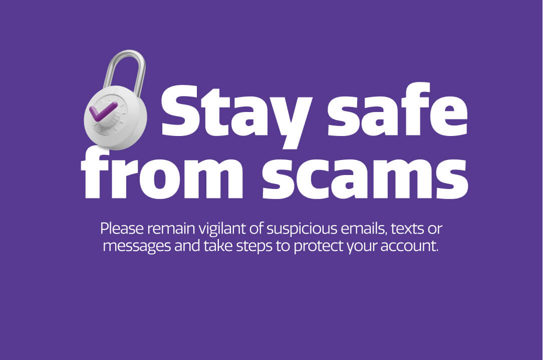 Stay safe from scams banner