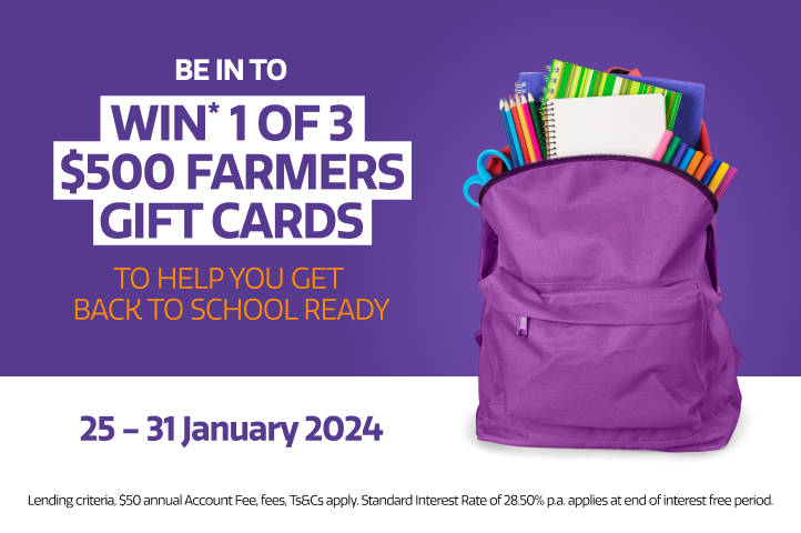 Shop and be in to win* one of three $500 Farmers Gift cards